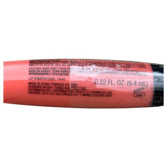 L.A. Colors Moisturizing Lip Gloss LG930 Coral Crush- Sealed- New without Box - Picture 4 of 4
